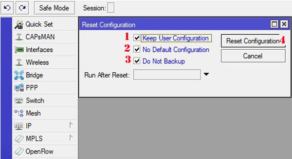 Mikrotik resetconfiguration