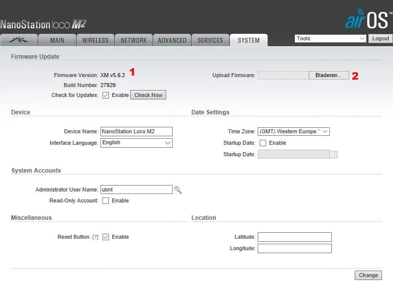 ubiquiti airos firmware upgrade