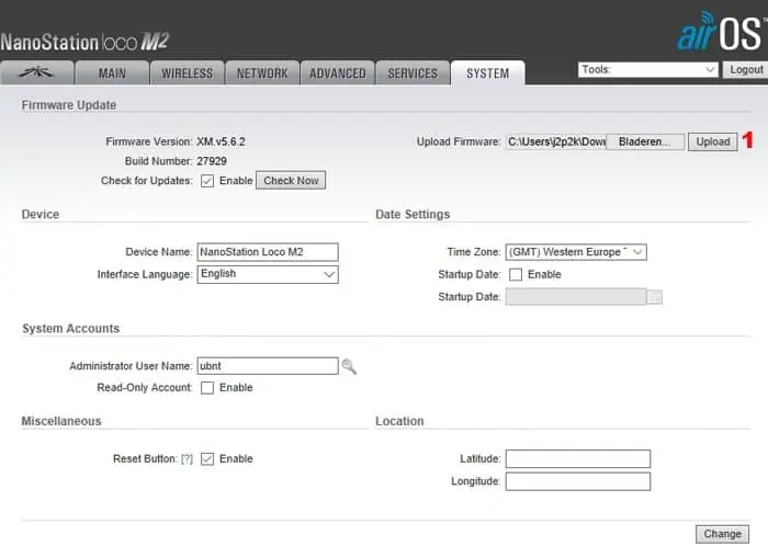 ubiquiti airos firmware upgrade