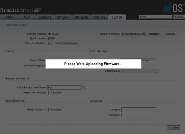 ubiquiti airos firmware upgrade