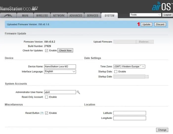 ubiquiti airos firmware upgrade