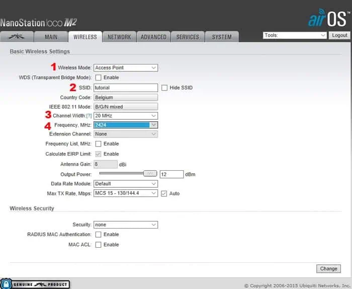 Ubiquiti nanostation loco M2 setup