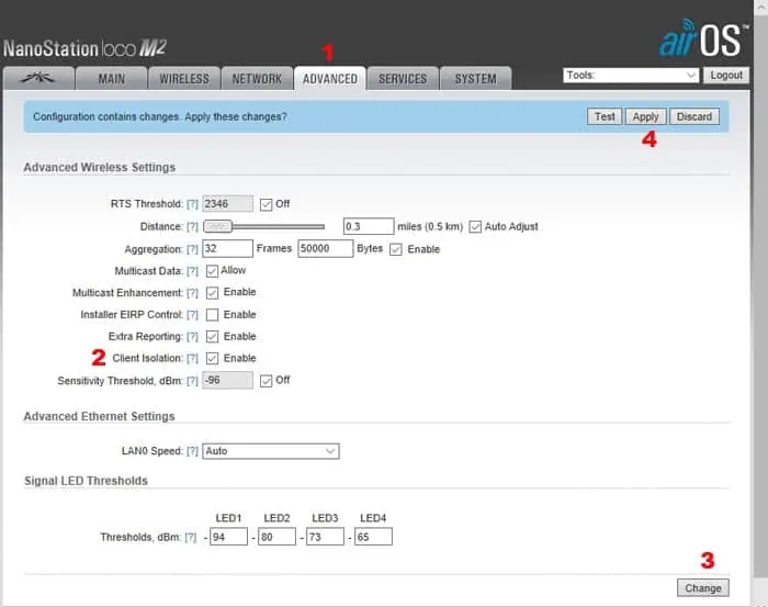 Ubiquiti nanostation loco M2 setup