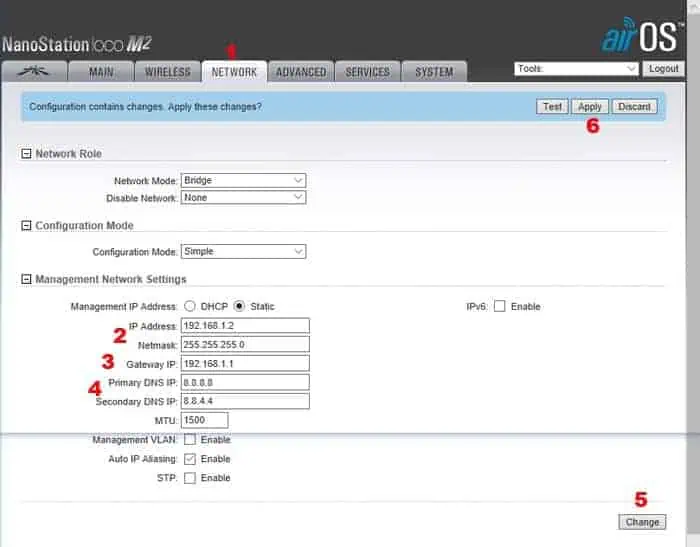 Ubiquiti nanostation loco M2 setup