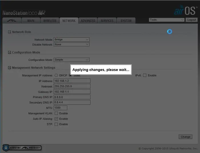 Ubiquiti nanostation loco M2 setup