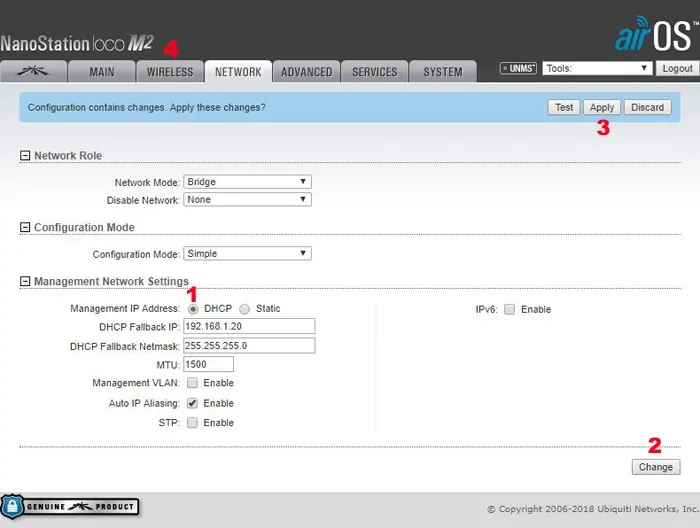 ubiquiti nanostation verbinden met hotspot