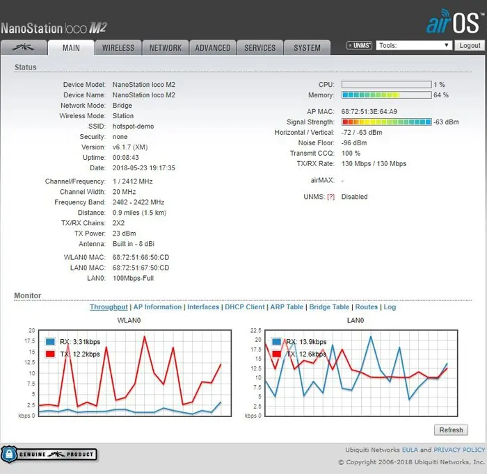 ubiquiti nanostation verbinden met hotspot