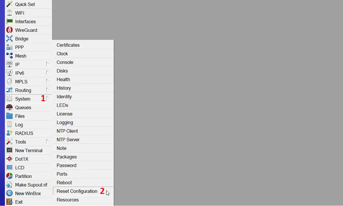 Mikrotik router resetten